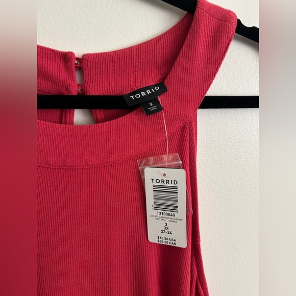 Torrid Red A-Line Mini Rib Trapeze Dress - Picture 7 of 9